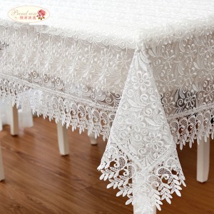 Orgulloso Rosa mesa de encaje blanco decoración de la boda de tela translúcida cubierta de tabla bordado mantel Tea Table Cloth inicio Decoración de mesa ali-27008392